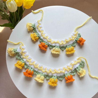 Colorful Crochet Bib Collar for Plushies & Small Pets