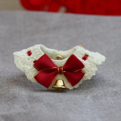 Handmade Bow & Bell Crochet Scarf for Plushies