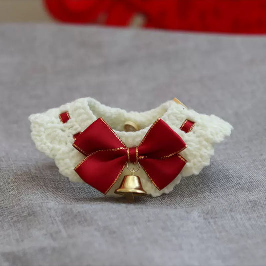 Handmade Bow & Bell Crochet Scarf for Plushies