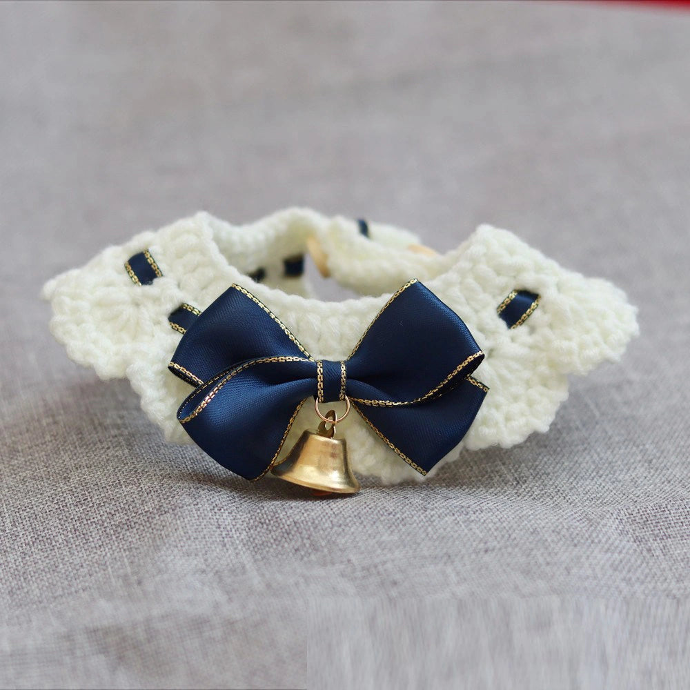 Handmade Bow & Bell Crochet Scarf for Plushies