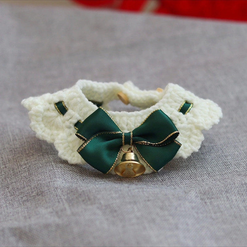 Handmade Bow & Bell Crochet Scarf for Plushies