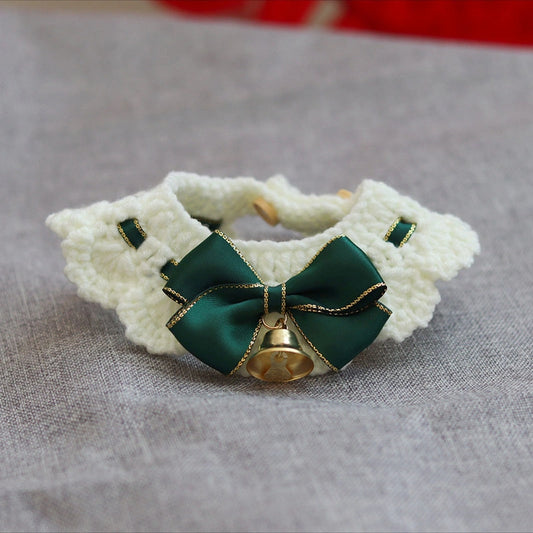 Handmade Bow & Bell Crochet Scarf for Plushies
