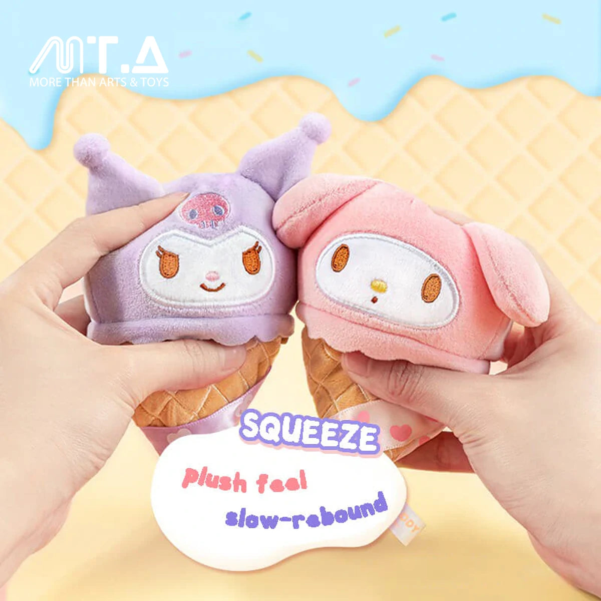 Sanrio Characters Ice Cream Cone Series Plush Relaxing Toy Blind Bag