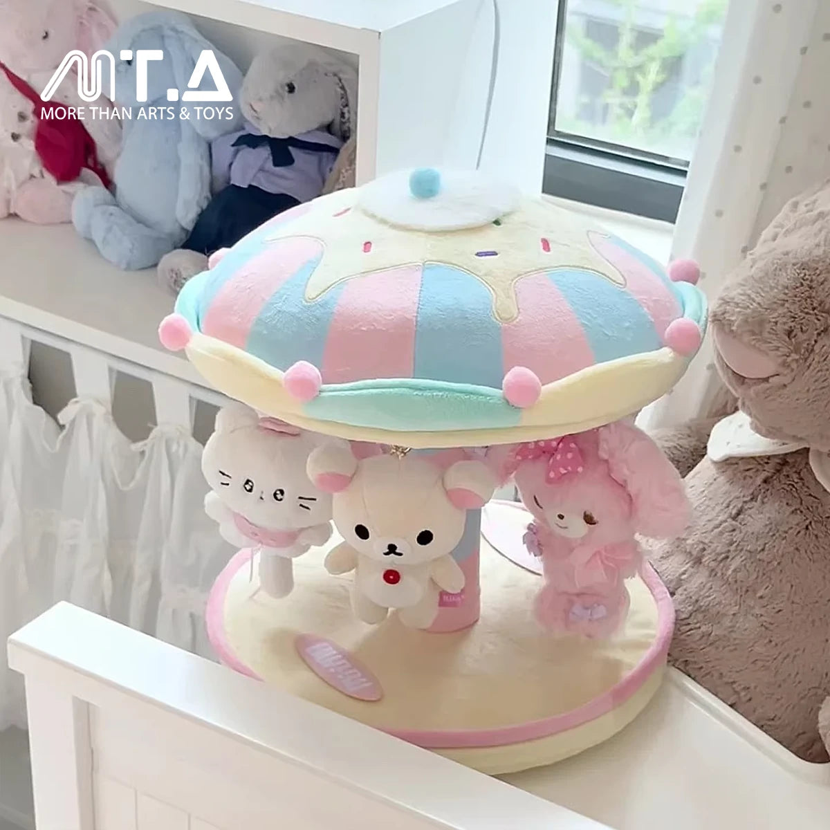 Sweet Swirl Dessert Carousel Plush Charm Display Stand