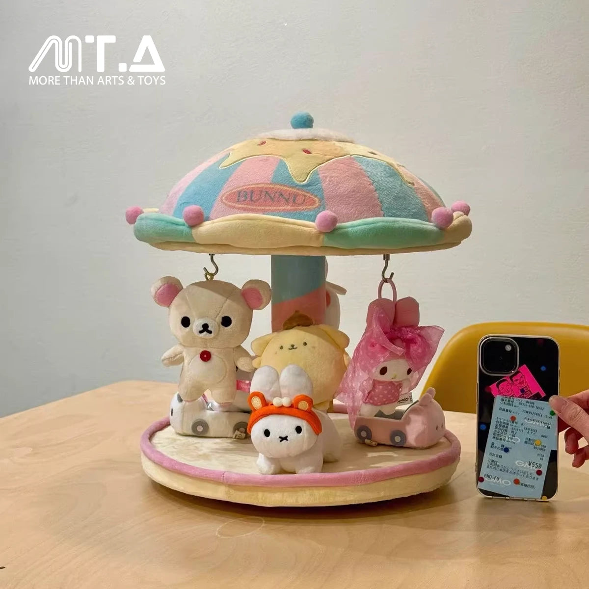 Sweet Swirl Dessert Carousel Plush Charm Display Stand